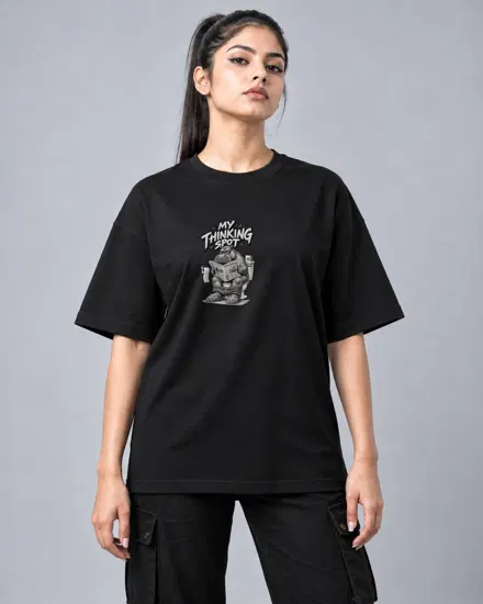 My Thinking Spot Hippo printed T-shirt for men and women