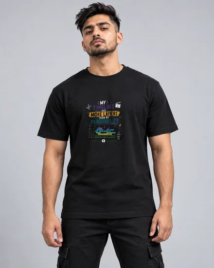 My timeline has more layers than my personality printed T-shirt for men