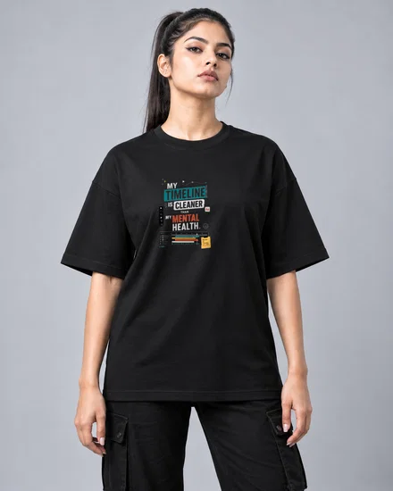 My timeline is cleaner than my mental health printed T-shirt for men and women