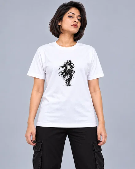 Mysterious Ink-Splashed Street Dancer printed T-shirt for women