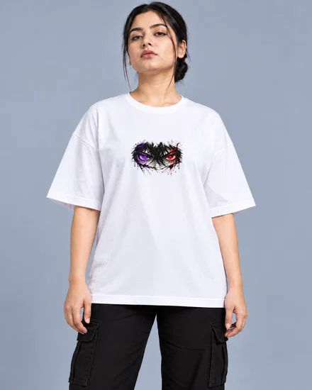 Neon Sigil Eyes In Ink printed T-shirt for women