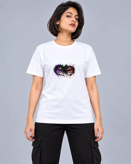 Neon Sigil Eyes In Ink printed T-shirt for women