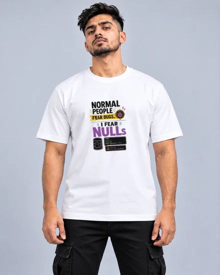 Normal people fear bugs printed T-shirt for men