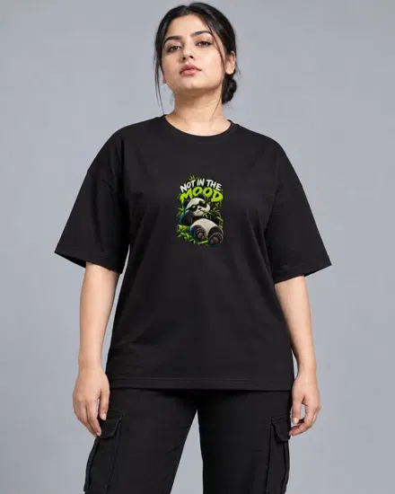 Not in the Mood Panda printed T-shirt for men and women