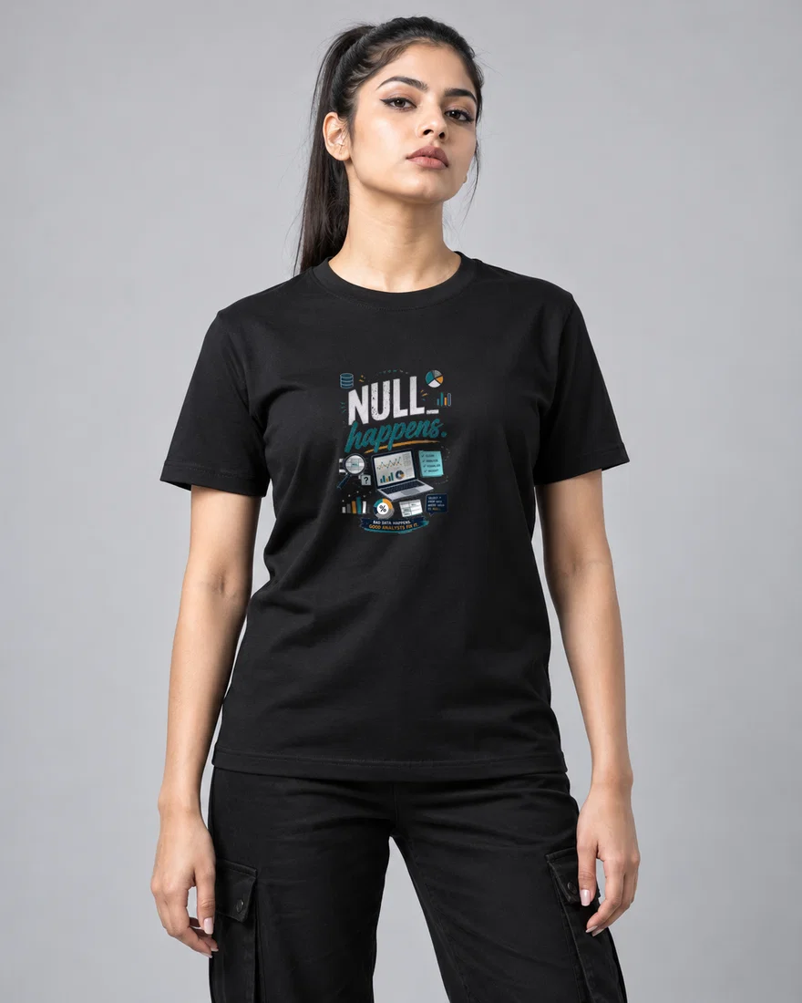 NULL happens printed T-shirt, black