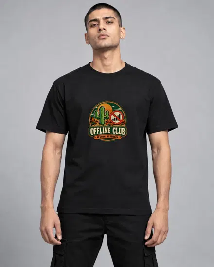 Offline Club Cactus printed T-shirt for men