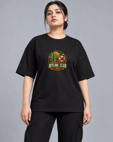 Offline Club Cactus printed T-shirt for men and women
