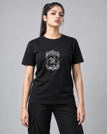 Old School Gentleman Skull printed T-shirt for men and women