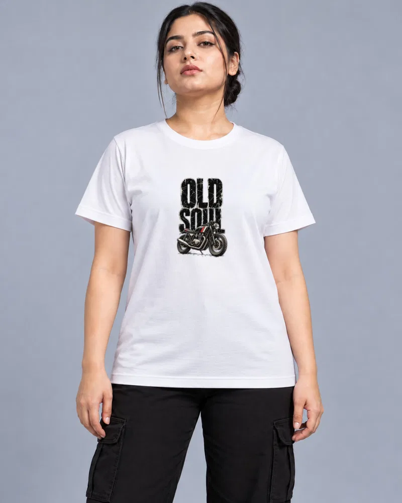 Old Soul Cafe Racer printed T-shirt, white