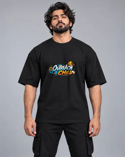 Outreach & Chill printed T-shirt for men and women