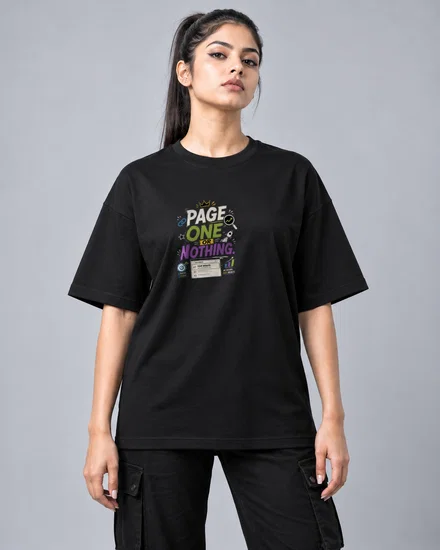 Page One or Nothing printed T-shirt for men and women