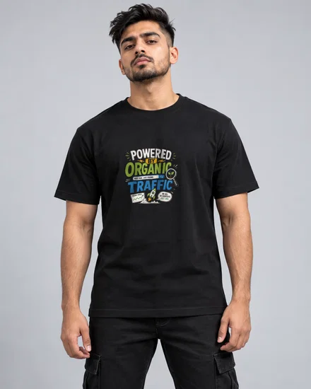 Powered by Organic Traffic printed T-shirt for men