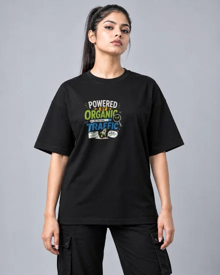 Powered by Organic Traffic printed T-shirt for men and women
