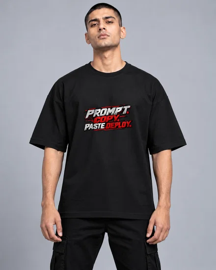 Prompt. Copy. Paste. Deploy printed T-shirt for men and women