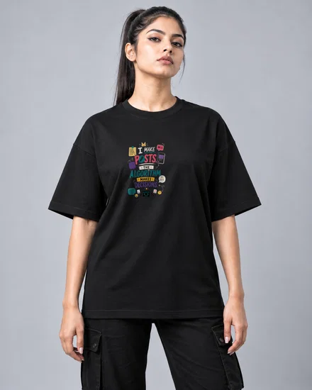 I make posts. The algorithm makes decisions printed T-shirt for men and women