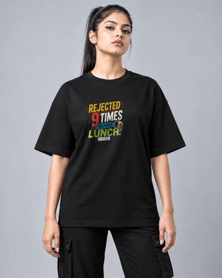 Rejected 9 Times Before Lunch printed T-shirt for men and women