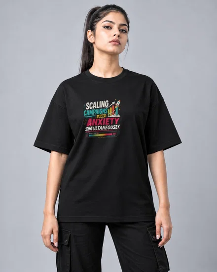 Scaling campaigns and anxiety simultaneously printed T-shirt for men and women