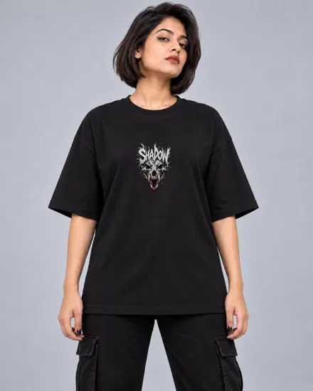Shadow Wolf Skull printed T-shirt for men and women