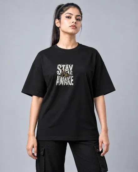 Stay Awake Tiger Eye printed T-shirt for men and women