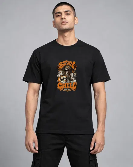 Stay Chill Guitar Sage printed T-shirt for men