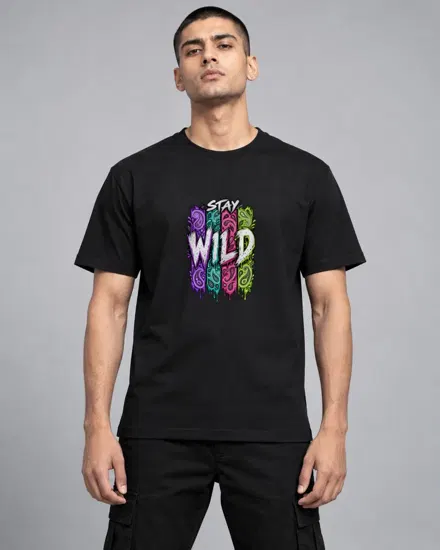Stay Wild Paisley printed T-shirt for men