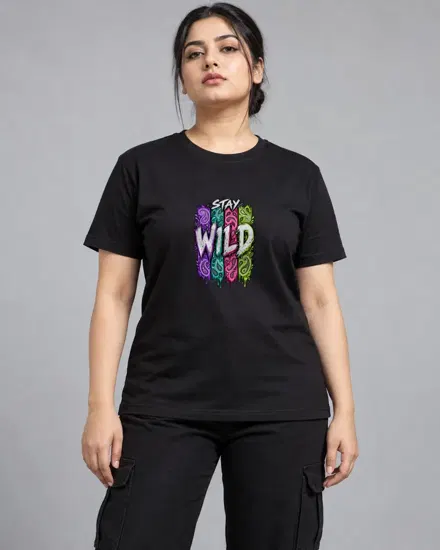 Stay Wild Paisley printed T-shirt for men and women