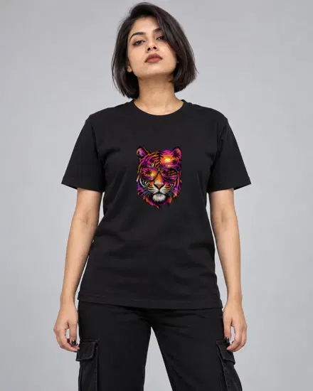 Sunset Tiger in Shades printed T-shirt for men and women
