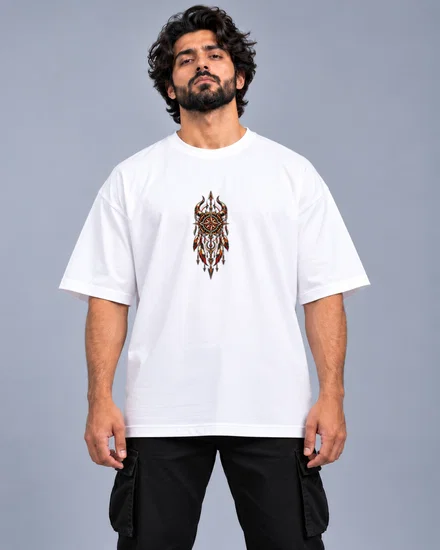 Symmetrical Tribal Compass Totem Emblem printed T-shirt for men and women