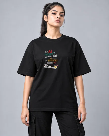 The AI finished the project. The revisions finished me printed T-shirt for men and women
