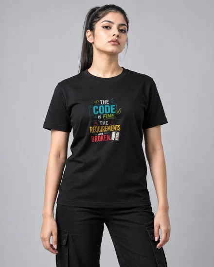The code is fine. The requirements are broken printed T-shirt for men and women