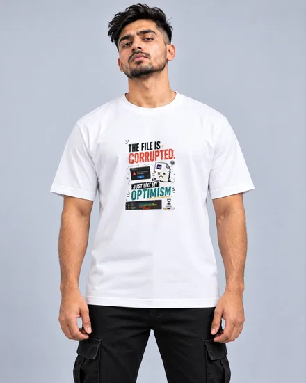 The file is corrupted. Just like my optimism printed T-shirt for men