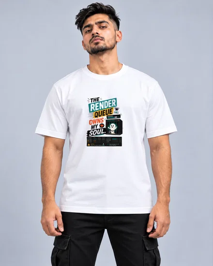 The render queue owns my soul printed T-shirt for men