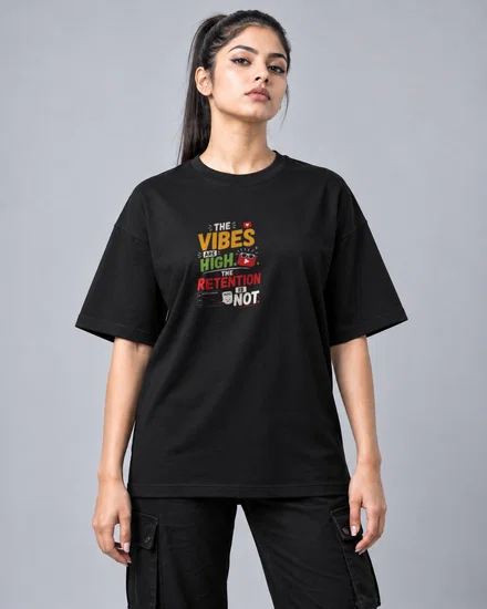 The vibes are high. The retention is not printed T-shirt for men and women