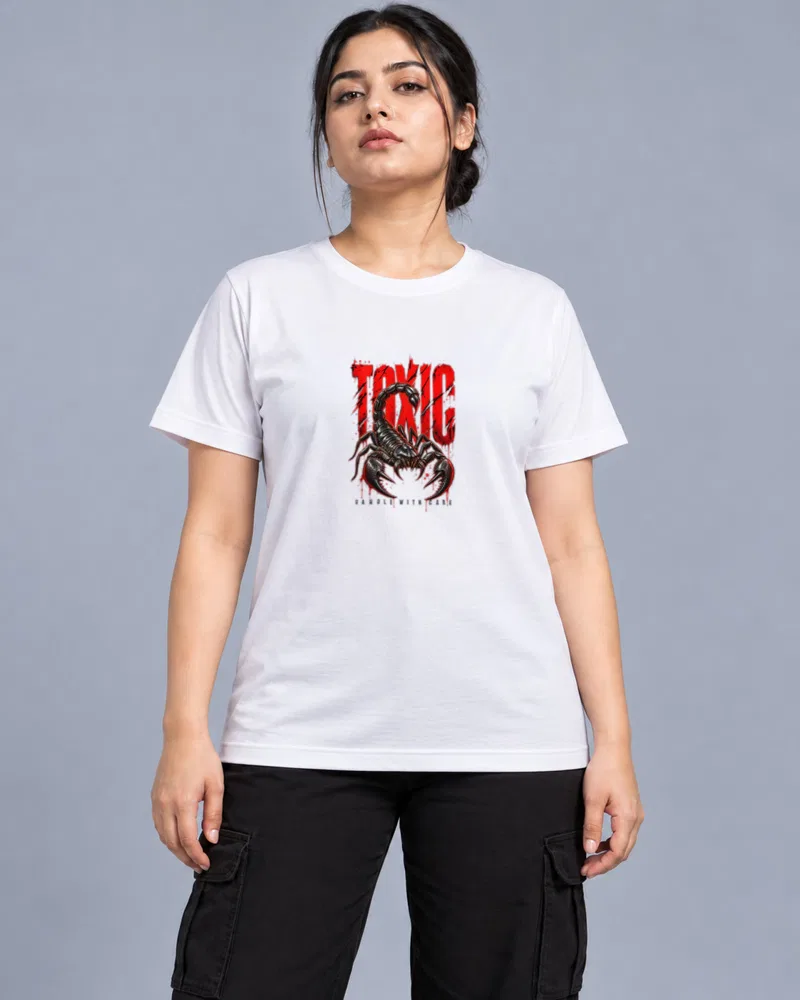 Toxic Scorpion printed T-shirt, white