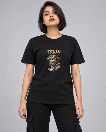 Truth Behind the Face Lion printed T-shirt for men and women