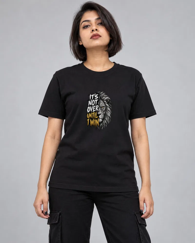 Until I Win Lion printed T-shirt, black