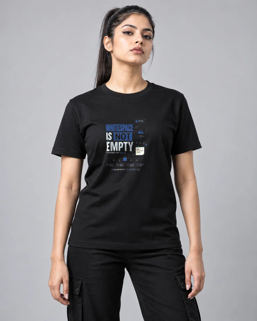Whitespace is not empty printed T-shirt, black