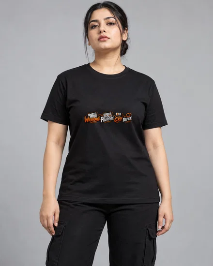 Wireframe. Prototype. Cry. Repeat printed T-shirt for women