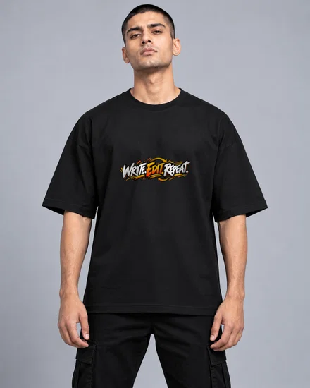 Write. Edit. Repeat printed T-shirt for men and women