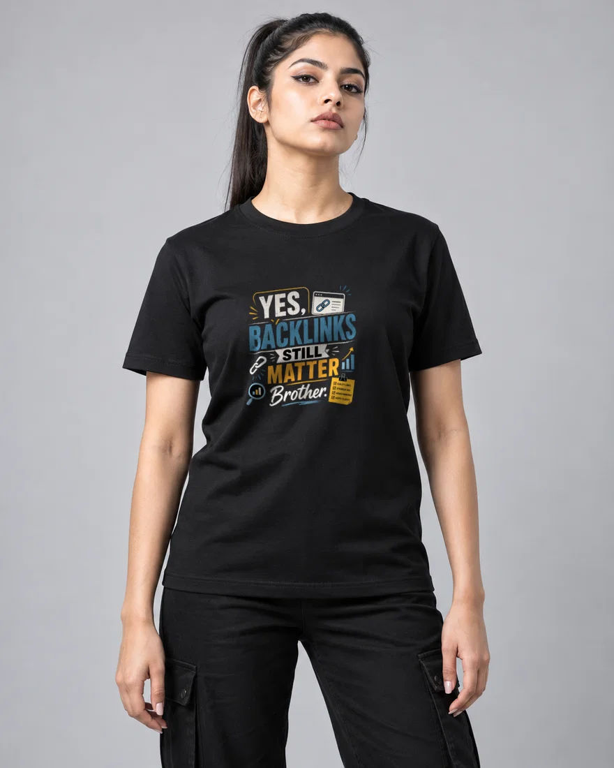 Yes, backlinks still matter Brother printed T-shirt, black