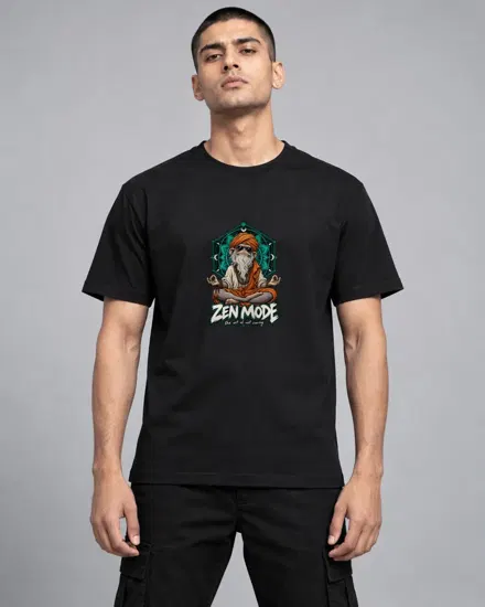 Zen Mode Monkey Sage printed T-shirt for men